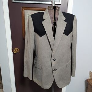 Classic Gray and Black Men's Blazer